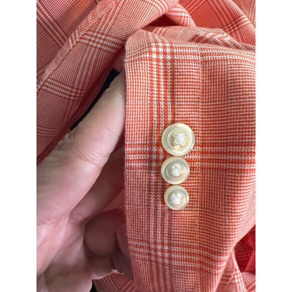 Daniel Cremieux orange plaid long sleeves shirt size Medium - Picture 10 of 10